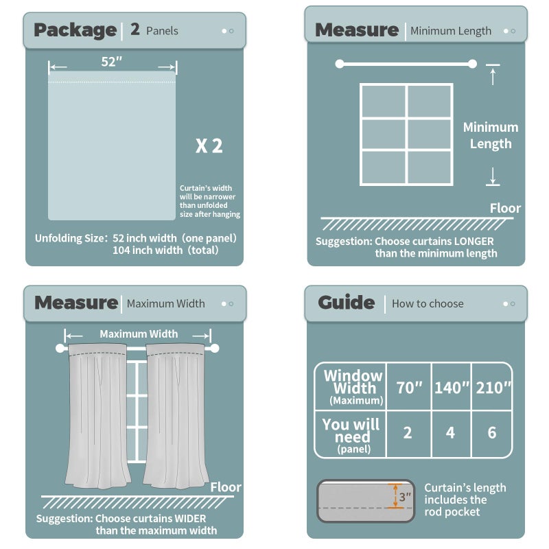 BGment ستائر تعتيم كريمة بئسة لغرفة المعيشة 95 بوصة طولها 2 لوحات ضئيل إضافي حراري معزول 100 ٪ غرفة الستائر الستائر الخفيفة ممنوع صوت غرفة نوم مقاومة للصوت ستائر 52 واسعة - Image 5