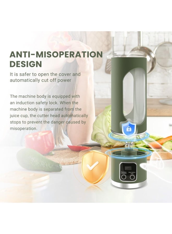 Bukela Juicer, Portable Charging Mini Juice Cup Three-speed settings, digital display 12-blade system, 450ml capacity Easy-clean design, ideal travel companion Enjoy fresh juice anytime, anywhere - Image 5