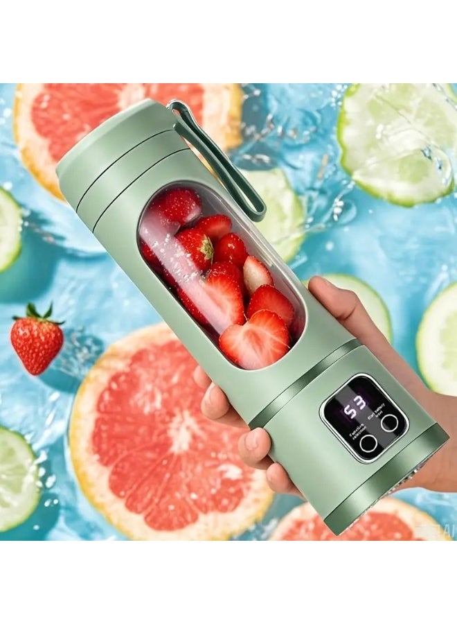 Bukela Juicer, Portable Charging Mini Juice Cup Three-speed settings, digital display 12-blade system, 450ml capacity Easy-clean design, ideal travel companion Enjoy fresh juice anytime, anywhere - Image 1
