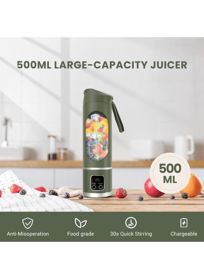 Bukela Juicer, Portable Charging Mini Juice Cup Three-speed settings, digital display 12-blade system, 450ml capacity Easy-clean design, ideal travel companion Enjoy fresh juice anytime, anywhere - Image 3
