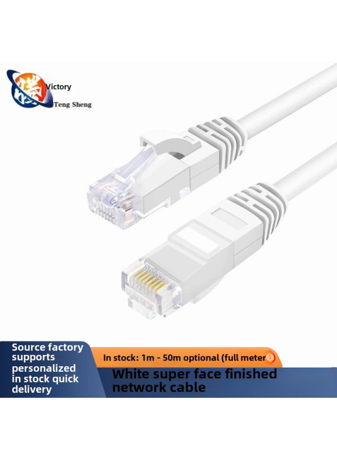 Super Five Computer Network CABLE CAT5E Router Monitoring Network Jumper 1 M 2 M 3 M 5 M 10 M 15 M 50m-Color:White-Line Length:1m  - Image 1