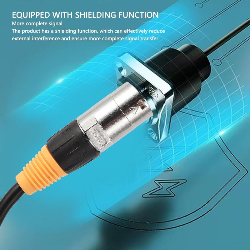 كابل إيثرنت من نوع M12 بـ 5 أطراف إلى RJ45، كابل شبكة صناعي محمي، مقاوم للماء (معيار IP65)، ذو غلاف من الألمنيوم، مناسب للاستخدام داخليًا وخارجيًا، طوله 42.52 بوصة. - Image 2