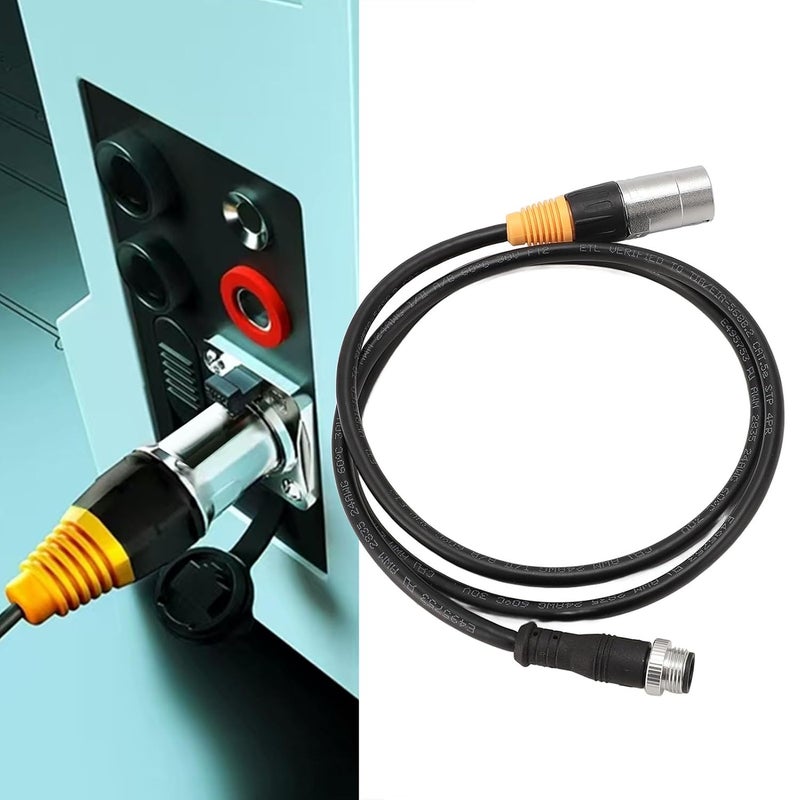 كابل إيثرنت من نوع M12 بـ 5 أطراف إلى RJ45، كابل شبكة صناعي محمي، مقاوم للماء (معيار IP65)، ذو غلاف من الألمنيوم، مناسب للاستخدام داخليًا وخارجيًا، طوله 42.52 بوصة. - Image 3