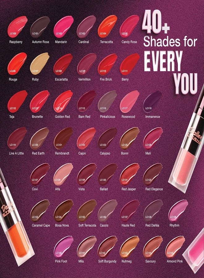 Dazller Eterna Long Stay Lip Colour, 4g, LC108 - Escarlatta - Waterproof, Matte, Ultra-Intense Pigments, Skin-Nourishing Extracts - Image 5