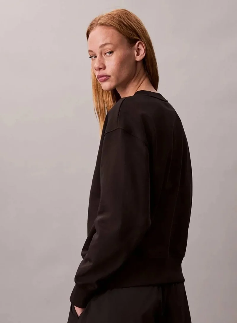 Calvin Klein Black Premium Terry Sweatshirt for Women | Best Price UAE