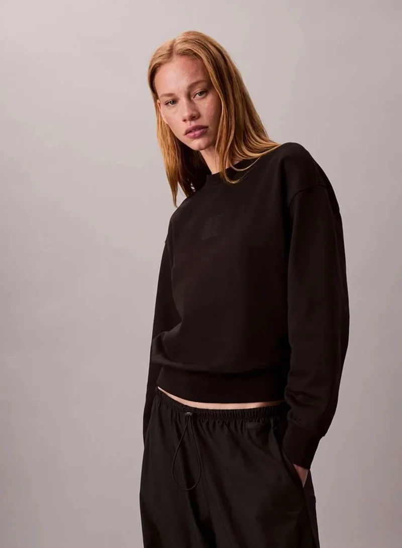 Calvin Klein Black Premium Terry Sweatshirt for Women | Best Price UAE