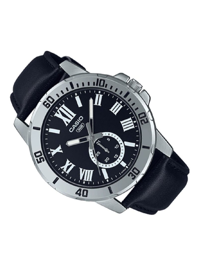 CASIO Casio Men Watch Analog Black Dial Leather Band MTP-VD200L-1BUDF  - Image 2