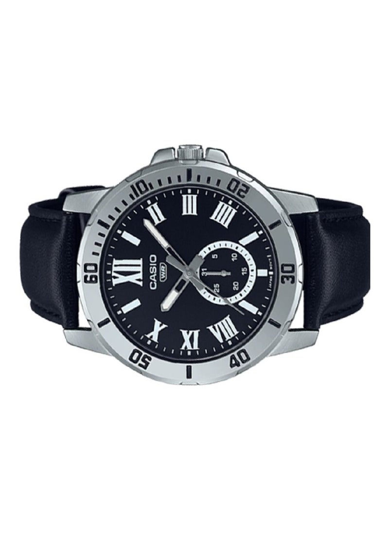 CASIO Casio Men Watch Analog Black Dial Leather Band MTP-VD200L-1BUDF  - Image 3
