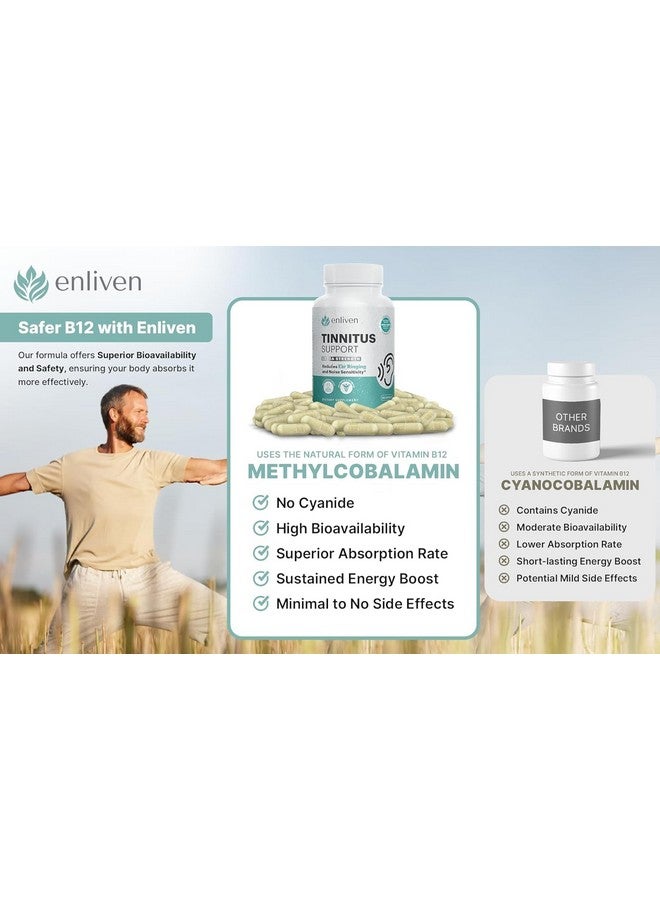 ENLIVEN Enliven Tinnitus Relief Capsules - Prescription Strength for Ringing Ears - Best Tinnitus Relief Formula with Lemon Bioflavonoids - 60 Count (Pack of 2)  - Image 2
