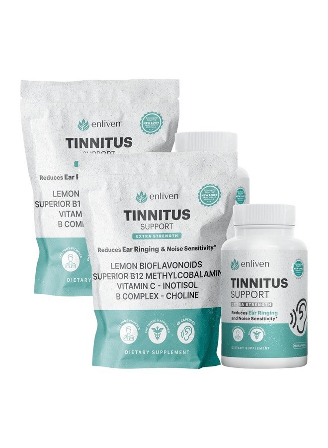 ENLIVEN Enliven Tinnitus Relief Capsules - Prescription Strength for Ringing Ears - Best Tinnitus Relief Formula with Lemon Bioflavonoids - 60 Count (Pack of 2)  - Image 1