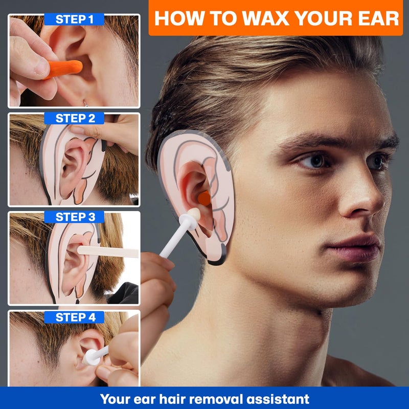 Wokaar 2-in-1 Ear & Nose Waxing Kit for Men & Women | 100g Hair Removal Wax + 99pc | 20 Applicators, 10 Nasal Sticks, 15 Wipes & 20 Earplugs | No Microwave Needed | Nose Wax Kit, Ear Hair Remover - Image 3