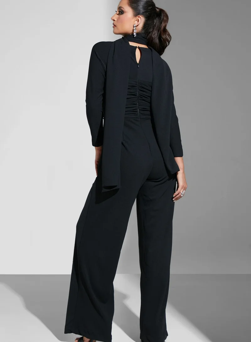 Namshi X Hadia Ghaleb Hadia Ghaleb Neck Drape Detail Jumpsuit