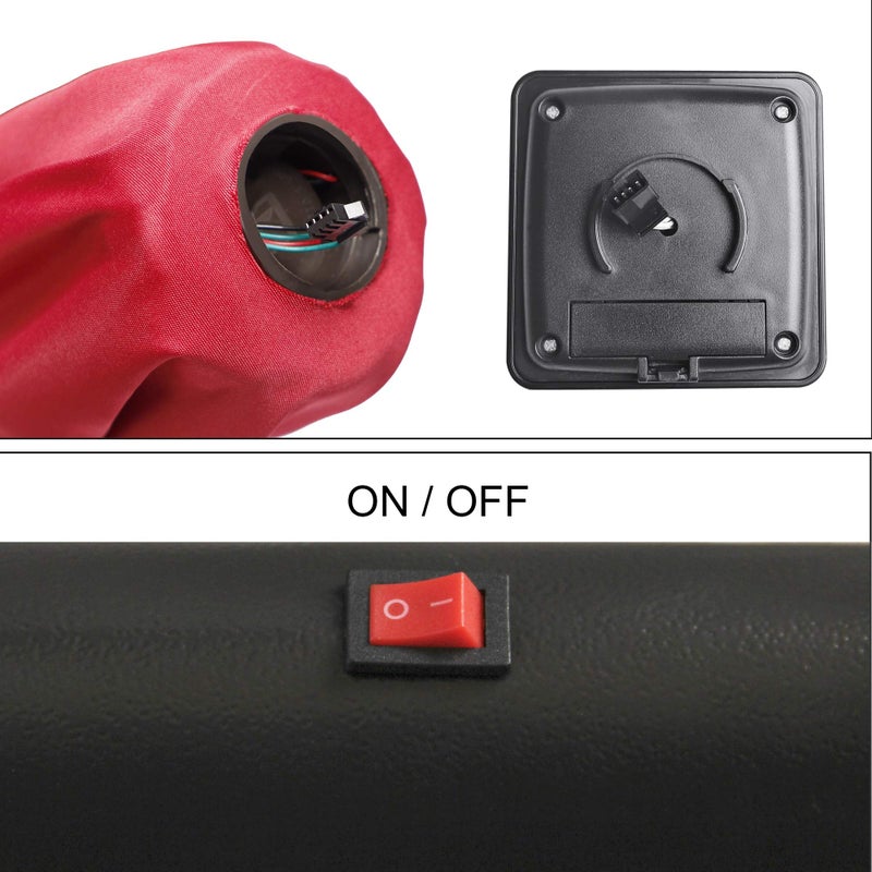 Blissun Square Patio Umbrella with 28 LED Lights, Solar Umbrella Table Market Umbrella with Tilt and Crank Outdoor Umbrella for Garden, Deck, Backyard, Pool and Beach, Red - Image 3