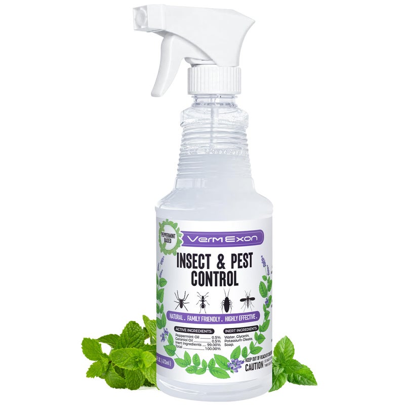 VermExon Peppermint Oil Insect & Pest Control Spray â€“ 16oz Natural Plant-Based Bug Killer for Spiders, Ants, Flies, and Other Insects, Safe for Home & Kitchen Use - Image 1