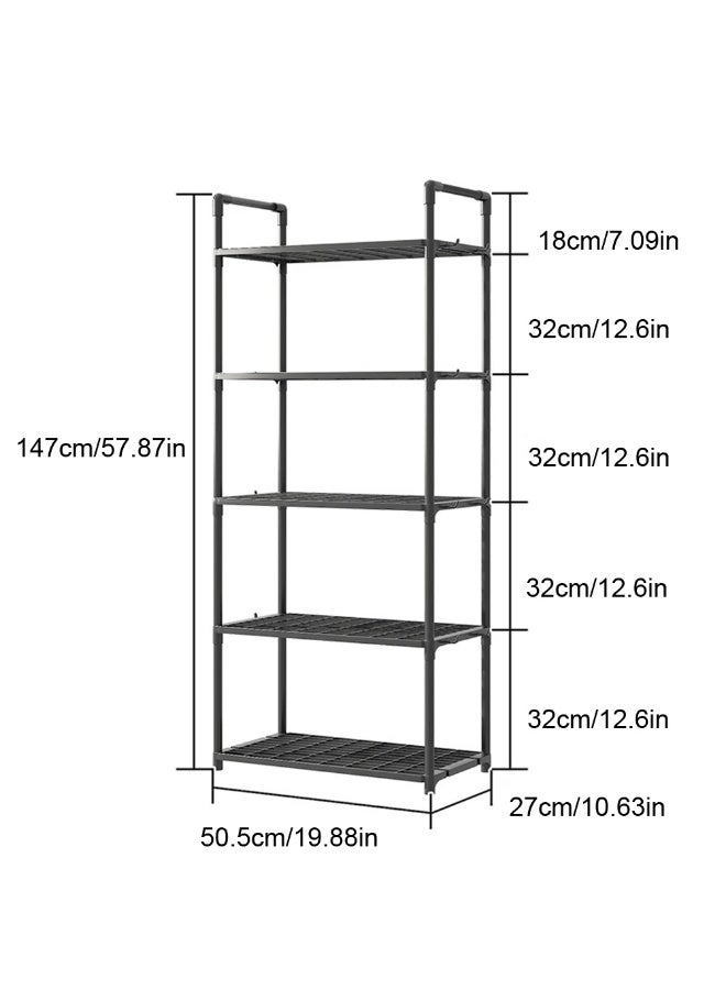 5 Tier Shelving Unit Adjustable Storage Shelf 66 Lbs Capacity Standing Shelf for Kitchen Pantry Closet Bathroom Laundry Garage - Image 3
