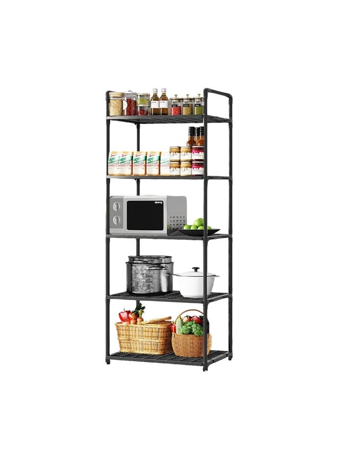 5 Tier Shelving Unit Adjustable Storage Shelf 66 Lbs Capacity Standing Shelf for Kitchen Pantry Closet Bathroom Laundry Garage - Image 2