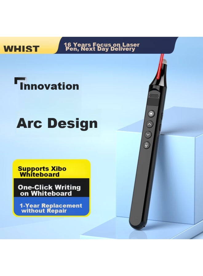 Whistler 188 Red Light Page-turning Pen, Ppt Touch Writing, Multimedia Teaching, Teacher-specific Presenter, Projector Pen, Seewo Whiteboard, Conference Presentation, Compatible With Audio Control Pen, Smart Rechargeable - Image 1