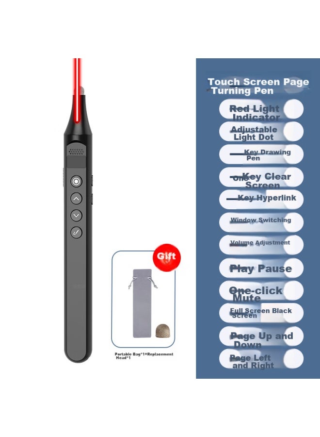 Whistler 188 Red Light Page-turning Pen, Ppt Touch Writing, Multimedia Teaching, Teacher-specific Presenter, Projector Pen, Seewo Whiteboard, Conference Presentation, Compatible With Audio Control Pen, Smart Rechargeable - Image 3