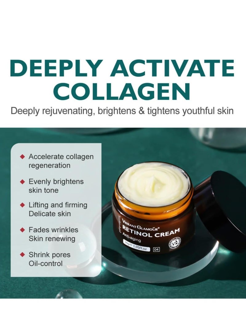 Vibrant Glamour Retinol Anti Aging Face Cream & Essence, Vibrant Glamour Aging, Vibrant Glamour Retinol Cream Anti Aging, Vibrant Glamour Retinol Cream, Anti-aging Firming Serum, 30g x 2 - Image 3