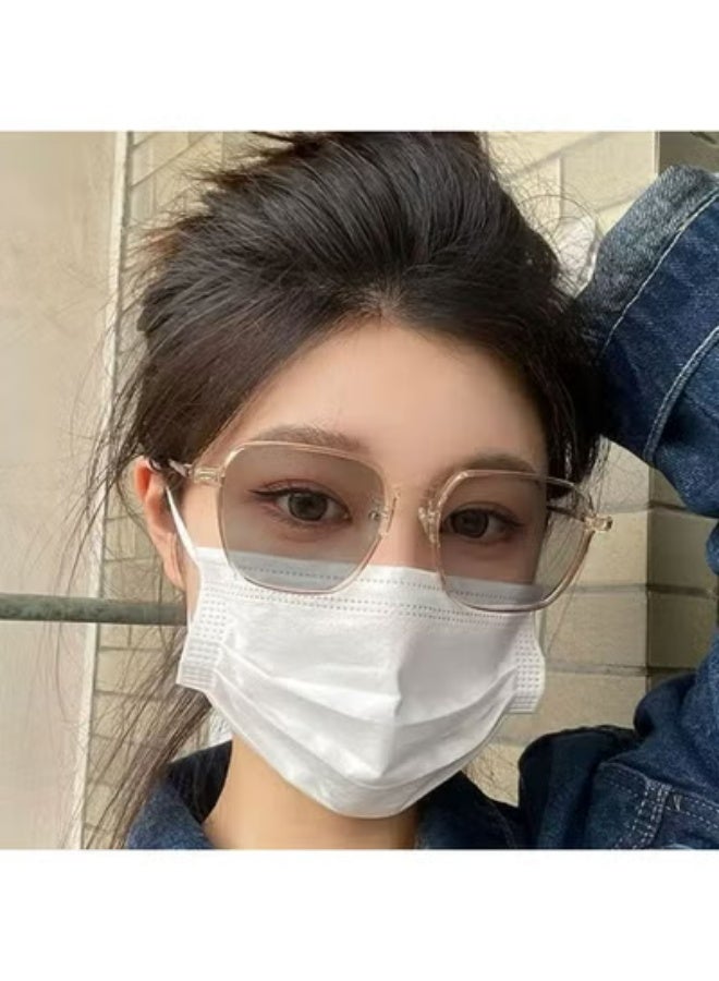 Photochromic HD Clear PC Lens Glasses - Cold Tea Square Frame (Turns Gray in Sunlight), All-in-One Stylish Eyewear for Indoor/Outdoor - Image 3