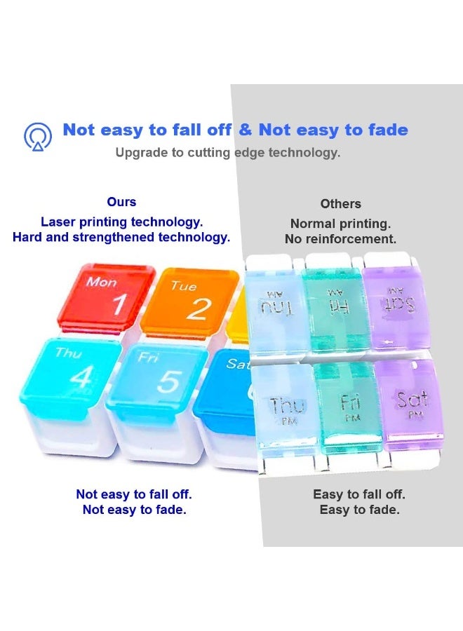 7 Day Medicine Pill Organizer, 4 Reminder Alarms, Loud Sound, 7 Large Compartments, Large Screen, Moisture-Proof, Dust-Proof, Travel Weekly/Daily Pill Box/Organizer/Case/Container/Dispenser, TBSoon - Image 5