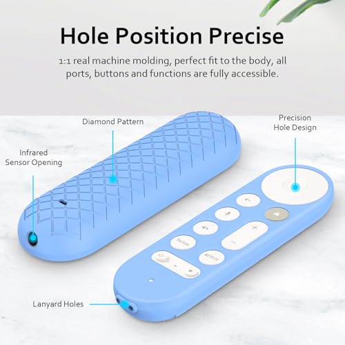 LEFXMOPHY for Google TV Streamer Remote Case, Cover for Google TV Streamer 4K 2024 Voice Remote Control Blue Silicone Sleeve Glow in Dark - Image 5