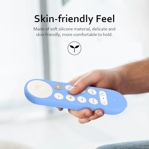 LEFXMOPHY for Google TV Streamer Remote Case, Cover for Google TV Streamer 4K 2024 Voice Remote Control Blue Silicone Sleeve Glow in Dark - Image 3