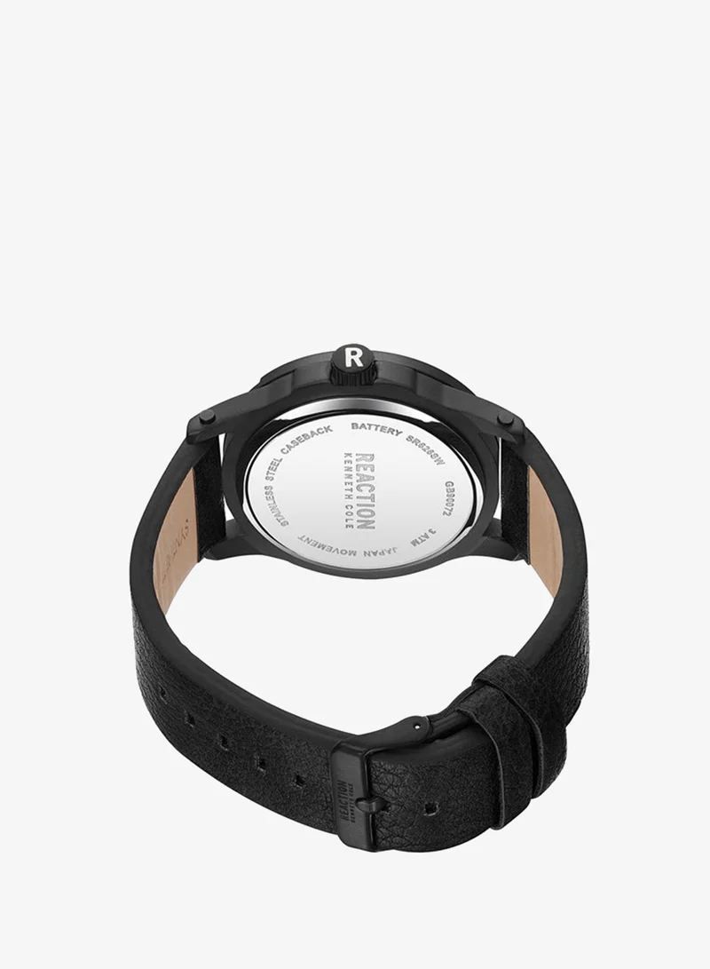 Kenneth Cole Reaction  Kenneth Cole Reaction Analog Gents Watch With Black Synthetic Leather Strap 46mm - KRWGB9007202 for Men | Best Price UAE