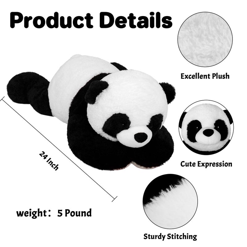 Wepop 5lb Weighted Stuffed Animals 24in Big Panda Plush Cute Soft Plushie Pillows for Adults Boys Girls - Image 3