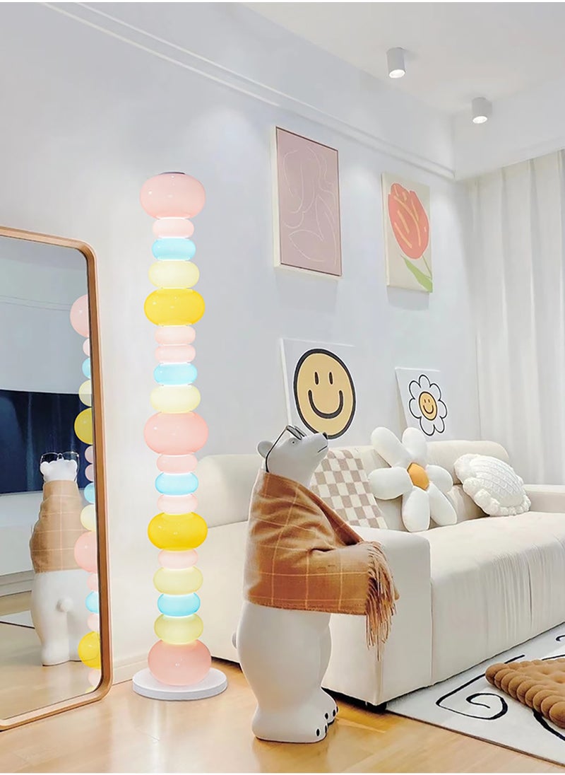 Merry Moments - Rainbow Candy Floor Lamp Macaron Lamp Atmosphere Lamp Standing Lamp Decor Lighting for Home Hotel Office Living Room Bedroom Office Salon Retail LED 3 Colour Adjustable Marble Base H155xL30xW30 cm - Image 1