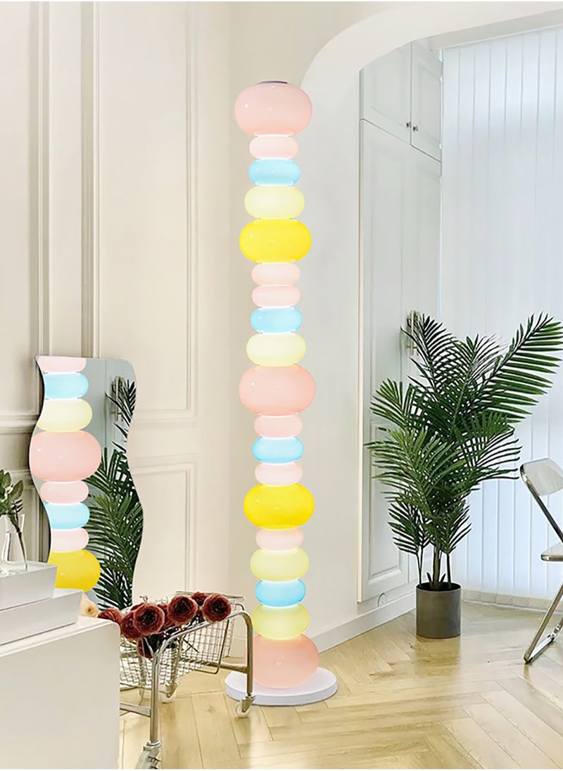 Merry Moments - Rainbow Candy Floor Lamp Macaron Lamp Atmosphere Lamp Standing Lamp Decor Lighting for Home Hotel Office Living Room Bedroom Office Salon Retail LED 3 Colour Adjustable Marble Base H155xL30xW30 cm - Image 1