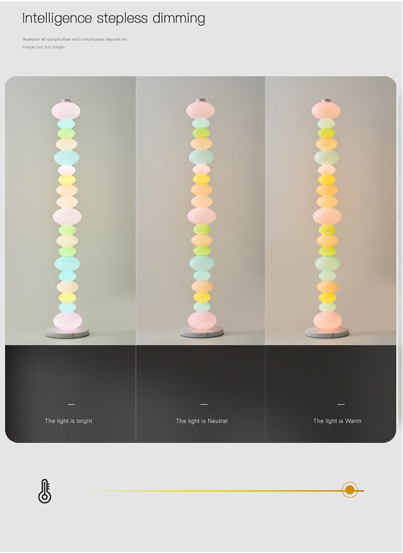 Merry Moments - Rainbow Candy Floor Lamp Macaron Lamp Atmosphere Lamp Standing Lamp Decor Lighting for Home Hotel Office Living Room Bedroom Office Salon Retail LED 3 Colour Adjustable Marble Base H155xL30xW30 cm - Image 1