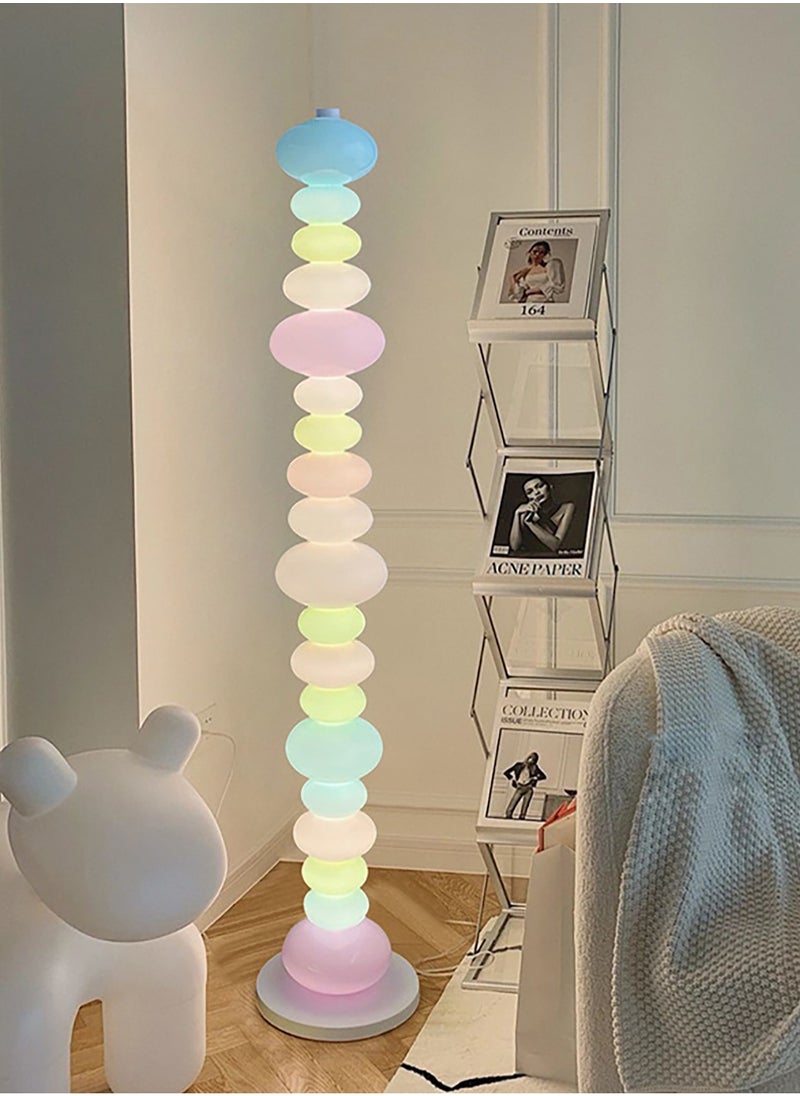 Merry Moments - Rainbow Candy Floor Lamp Macaron Lamp Atmosphere Lamp Standing Lamp Decor Lighting for Home Hotel Office Living Room Bedroom Office Salon Retail LED 3 Colour Adjustable Marble Base H155xL30xW30 cm - Image 1