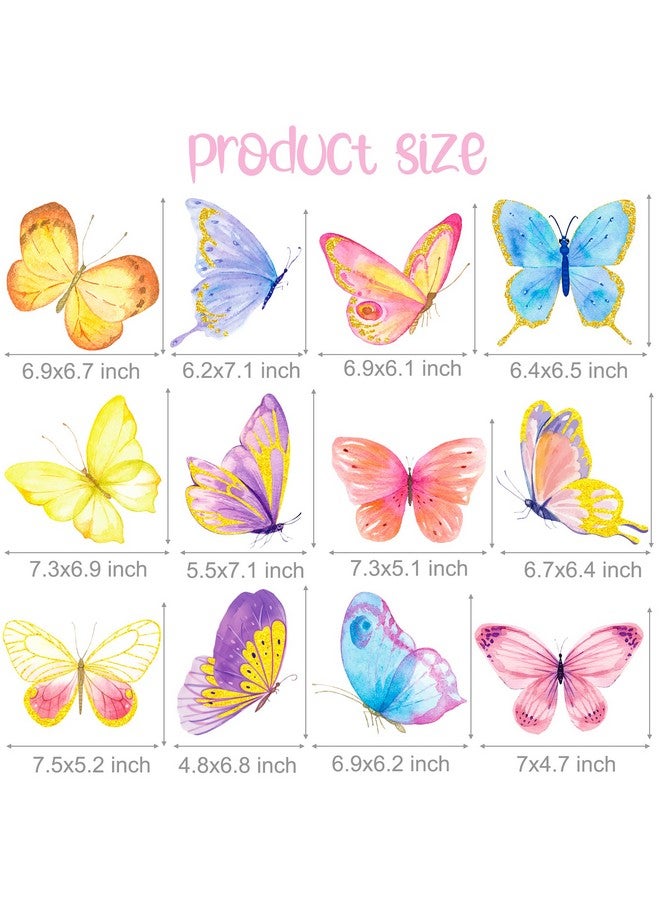 اوموني فراشة الطرف الجدول المركزية العصي الديكور 24 قطعة الملونة فراشة الجدول القبعات العالية للفراشة استحمام الطفل القطع المركزية الديكور الربيع موضوع حفلة عيد ميلاد لوازم - Image 5