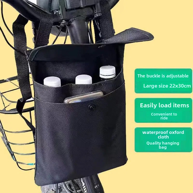 Generic Waterproof Large Capacity Bike Pouch Pure black [new double-layer waterproof thickened large size with lid] 