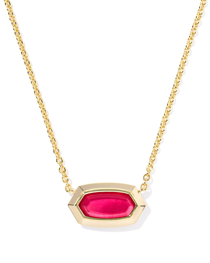 Kendra Scott Elisa Bezel Short Pendant Necklace in Carmine Red Illusion, 14k Gold-Plated Brass, Fashion Jewelry for Women - Image 1