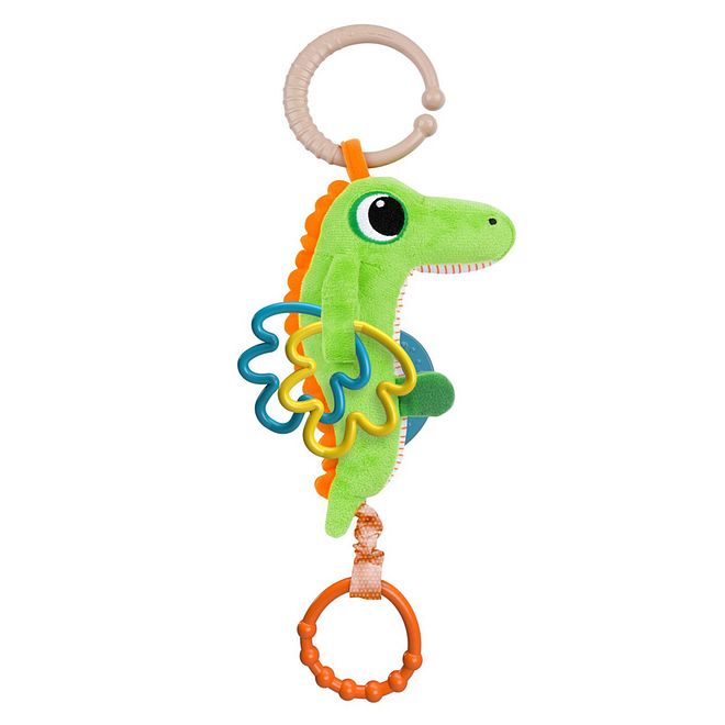 Chicco Crocodile Hanging Rattle Toy, Soft Plush Stuffed with Spin Mobile, Easy to Attach to Pram/Stroller/Car Seat for 3-24M+ - Image 1