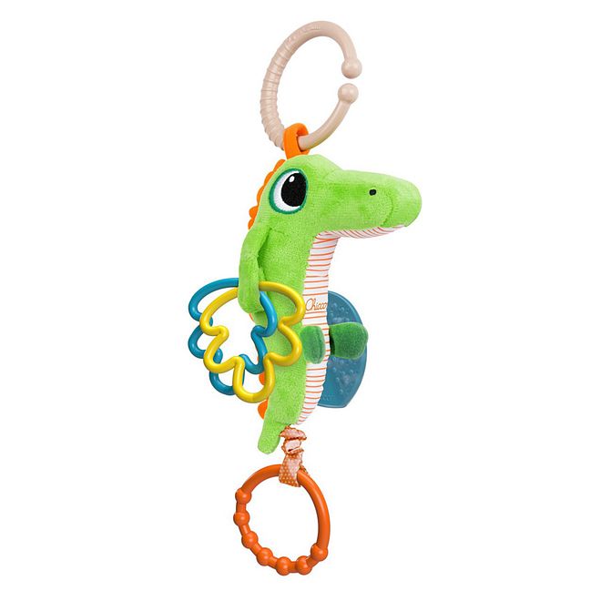 Chicco Crocodile Hanging Rattle Toy, Soft Plush Stuffed with Spin Mobile, Easy to Attach to Pram/Stroller/Car Seat for 3-24M+ - Image 3