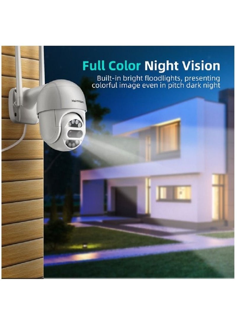 Security Camera 1080P PTZ Dual Lens Outdoor WiFi Security Camera with Two Way Talk 360° for Home Security Motion Tracking IP66 Weatherproof FullColor Night Vision