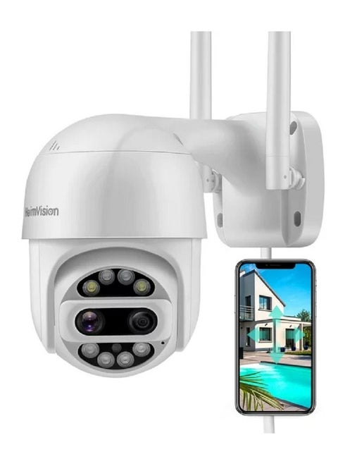 Security Camera 1080P PTZ Dual Lens Outdoor WiFi Security Camera with Two Way Talk 360° for Home Security Motion Tracking IP66 Weatherproof FullColor Night Vision