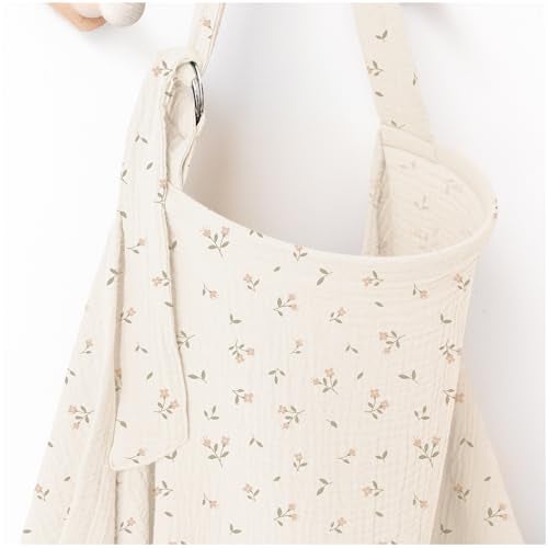 MairMore Muslin Nursing Covers for Breastfeeding, Privacy Breast Feeding Cover with Arch Neckline for Mom and Baby, Breathable 100% Cotton Nursing Apron Multi-use Stroller Cover - Image 1