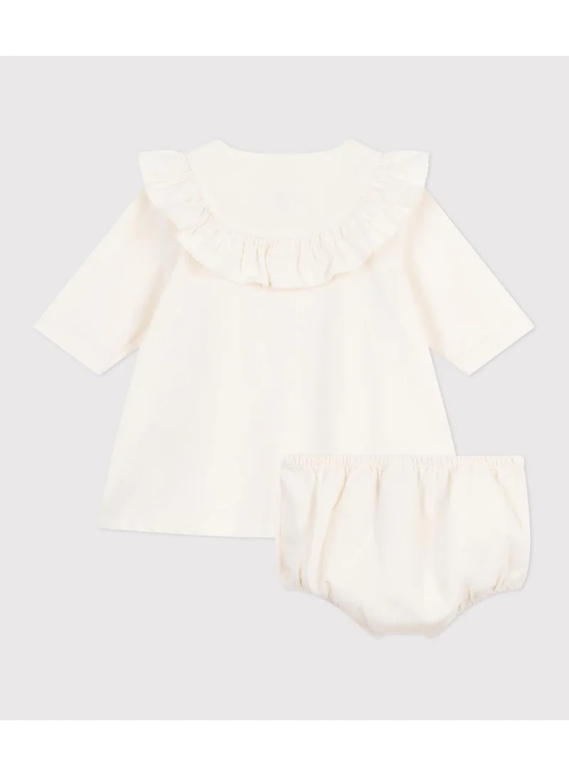 Petit Bateau Babies' embroidered corduroy sprecial occasion dress and bloomers