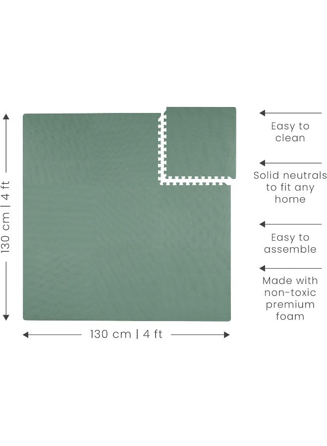 Toddlekind Baby Puzzle Mats, 9 Piece Set with Edges, Non-Toxic Foam Mats, for Tummy Time & Crawling, Neutral Colours - Image 2