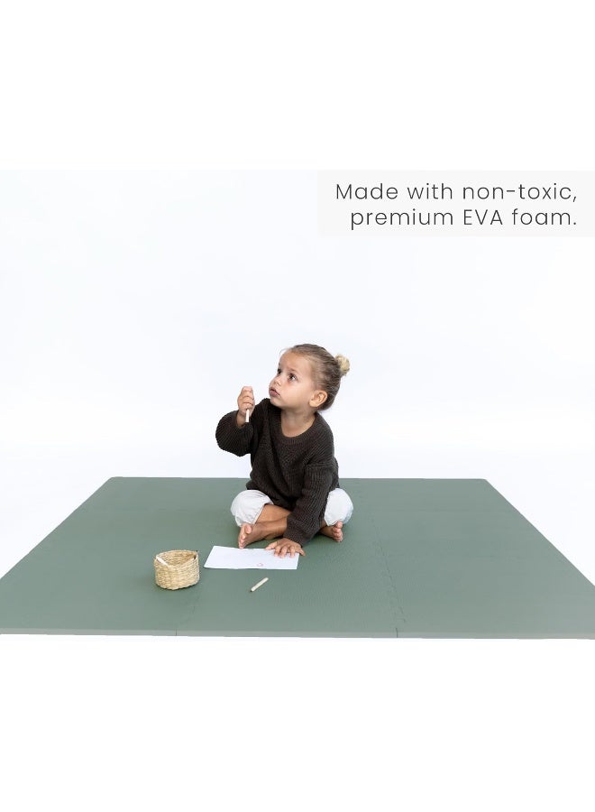 Toddlekind Baby Puzzle Mats, 9 Piece Set with Edges, Non-Toxic Foam Mats, for Tummy Time & Crawling, Neutral Colours - Image 5