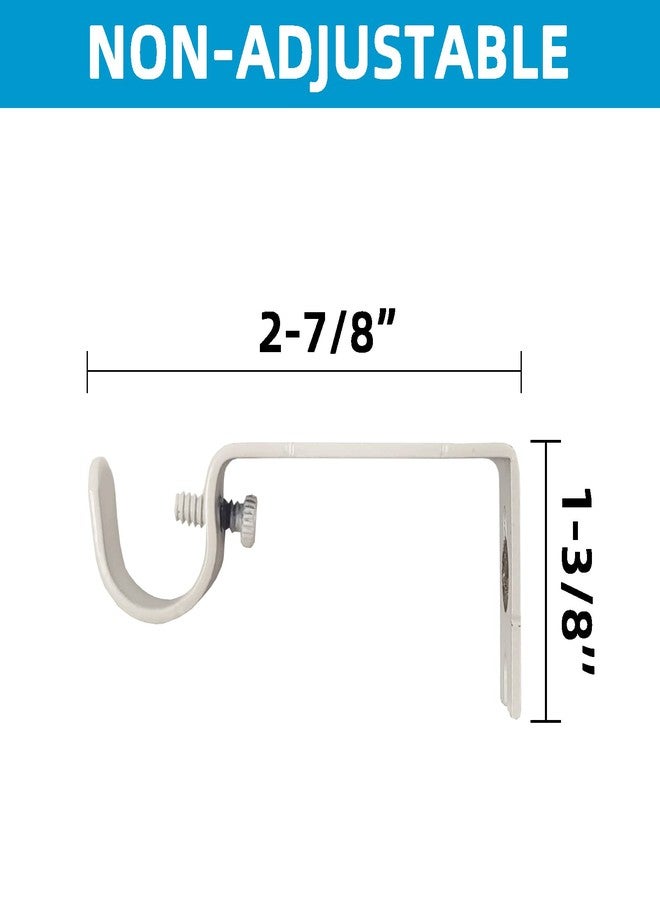 Kowibcl Curtain Bracket, 2 Pcs Holders, Fixed Brackets for 1/2 or 5/8 inch Rods, White - Image 2