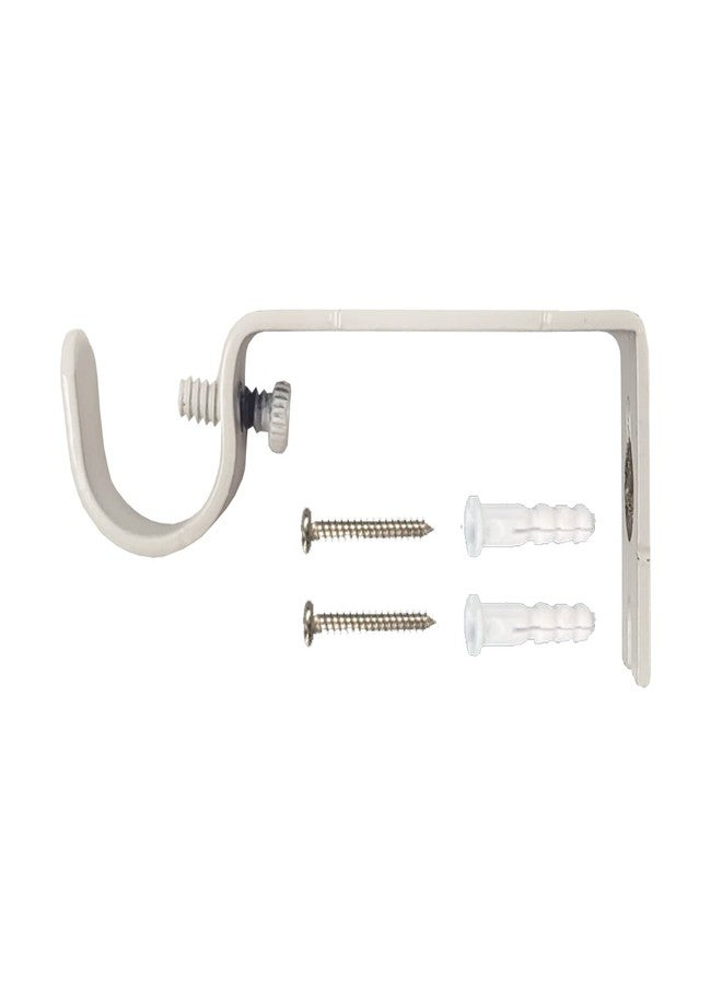 Kowibcl Curtain Bracket, 2 Pcs Holders, Fixed Brackets for 1/2 or 5/8 inch Rods, White - Image 5