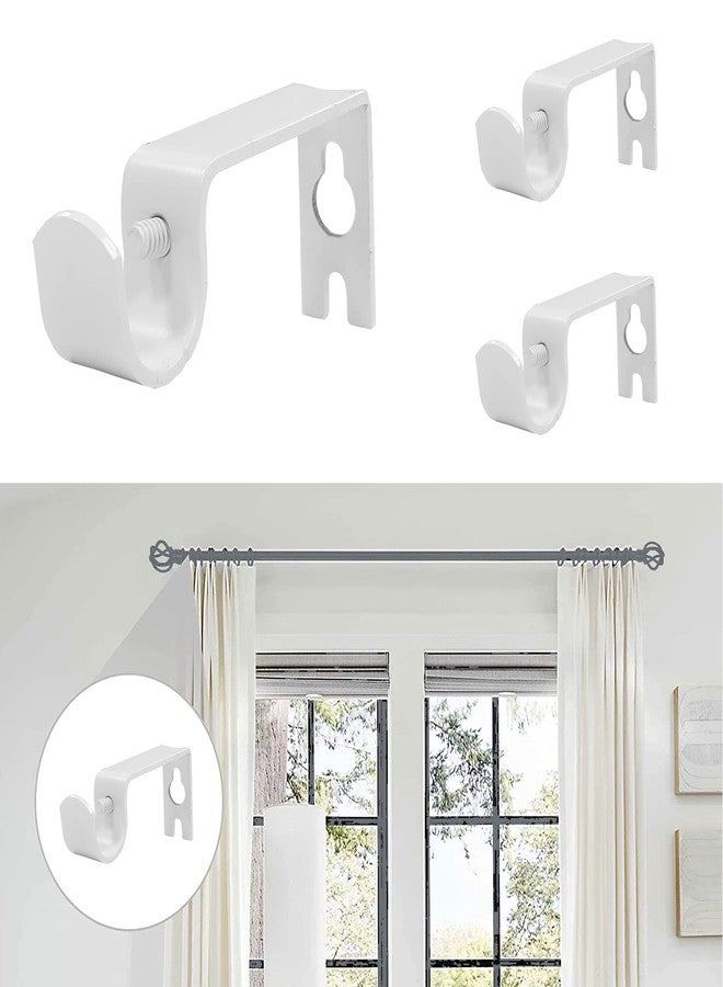 Kowibcl Curtain Bracket, 2 Pcs Holders, Fixed Brackets for 1/2 or 5/8 inch Rods, White - Image 4