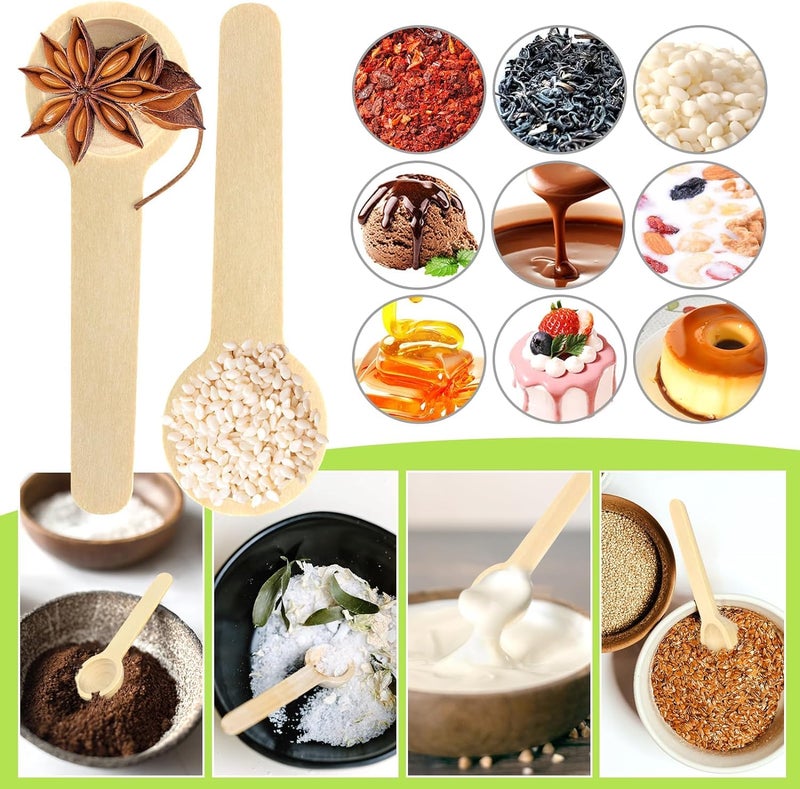 Shruthi GheeOil Spoon Pack of 12 for Small Containers 10 CM Handmade Wooden Spoon for Sauce Spices Salt Sugar Condiments - Image 2