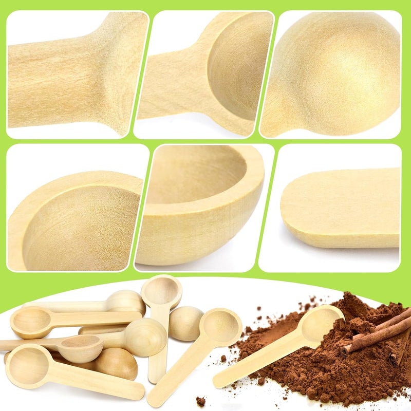 Shruthi GheeOil Spoon Pack of 12 for Small Containers 10 CM Handmade Wooden Spoon for Sauce Spices Salt Sugar Condiments - Image 5