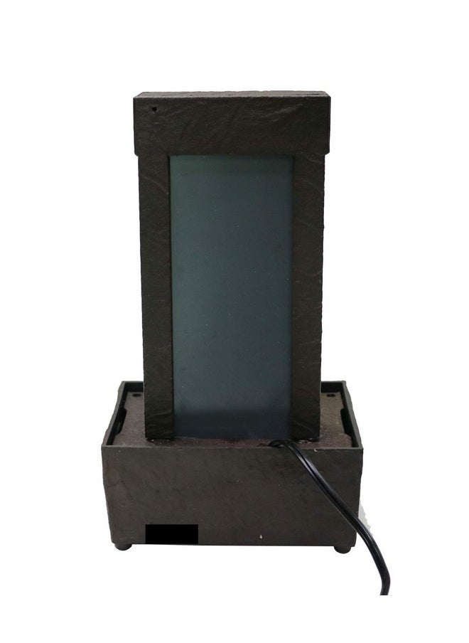 Nature's Mark - 10" H Mirrored Waterfall Light Show Tabletop Water Fountain With Natural River Rocks And Color Changing Led Lights (Power Cord Attached) - Image 1